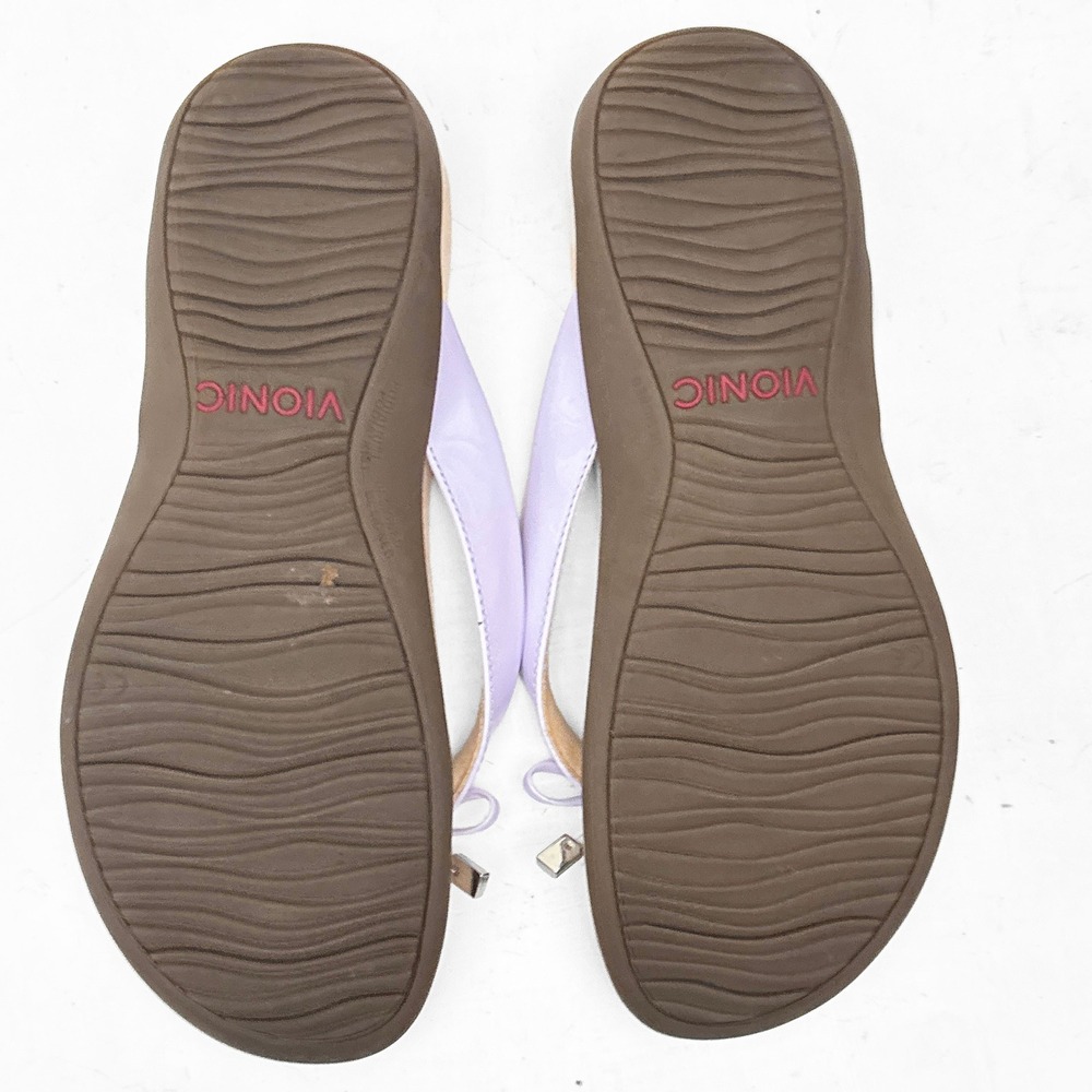 Vionic Bella Toe Post Sandal Womens‎ 8 Lavender Purple Bow Orthotic Flip Flops - Picture 7 of 9